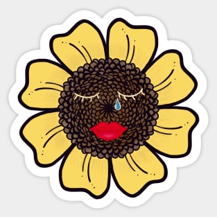 Sad Little Sunflower Sticker